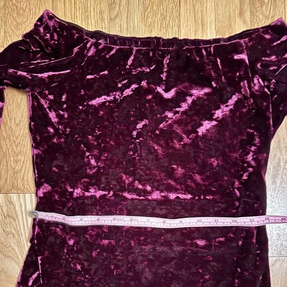 Eliza J Plum‎ Mini Sheath Long Sleeve Dress sz 10 Juniors stretch velvet - Picture 5 of 8